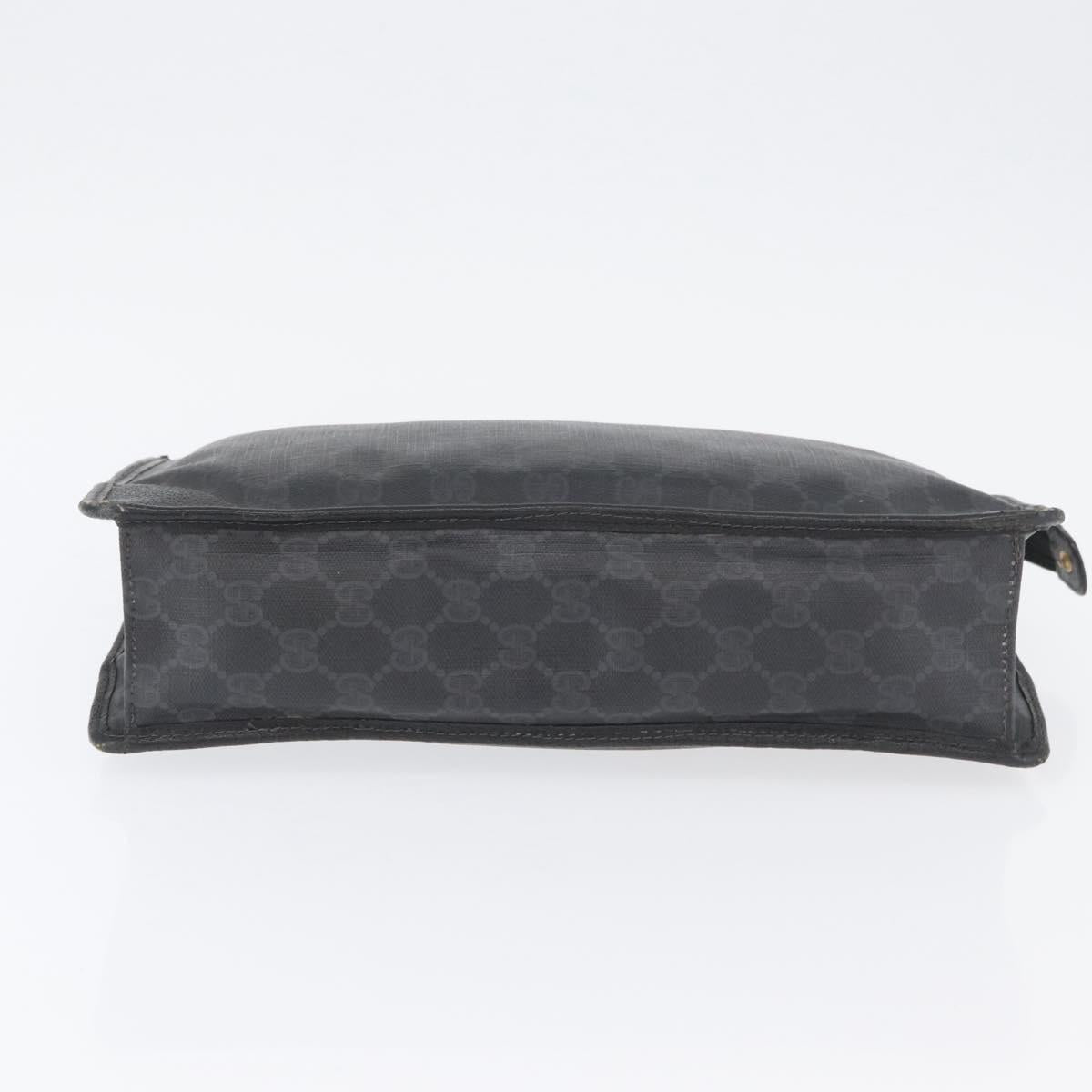GUCCI GG Supreme Old Clutch Bag PVC Black Gold 97 01 029 Auth am11098