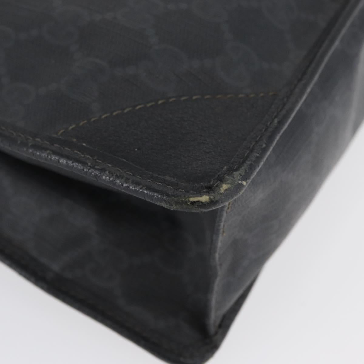 GUCCI GG Supreme Old Clutch Bag PVC Black Gold 97 01 029 Auth am11098