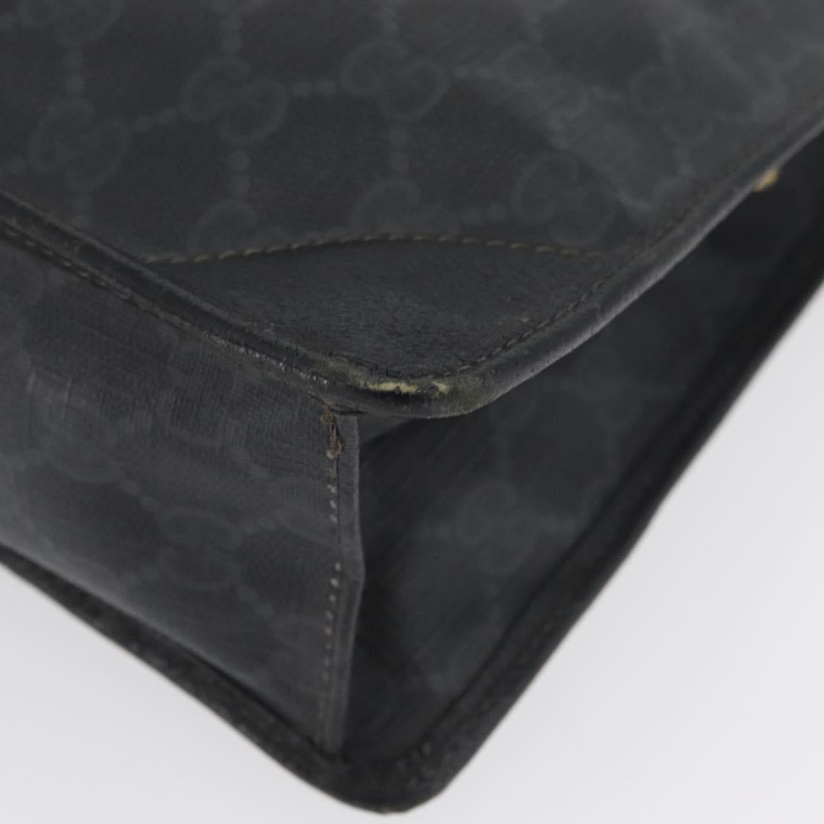 GUCCI GG Supreme Old Clutch Bag PVC Black Gold 97 01 029 Auth am11098