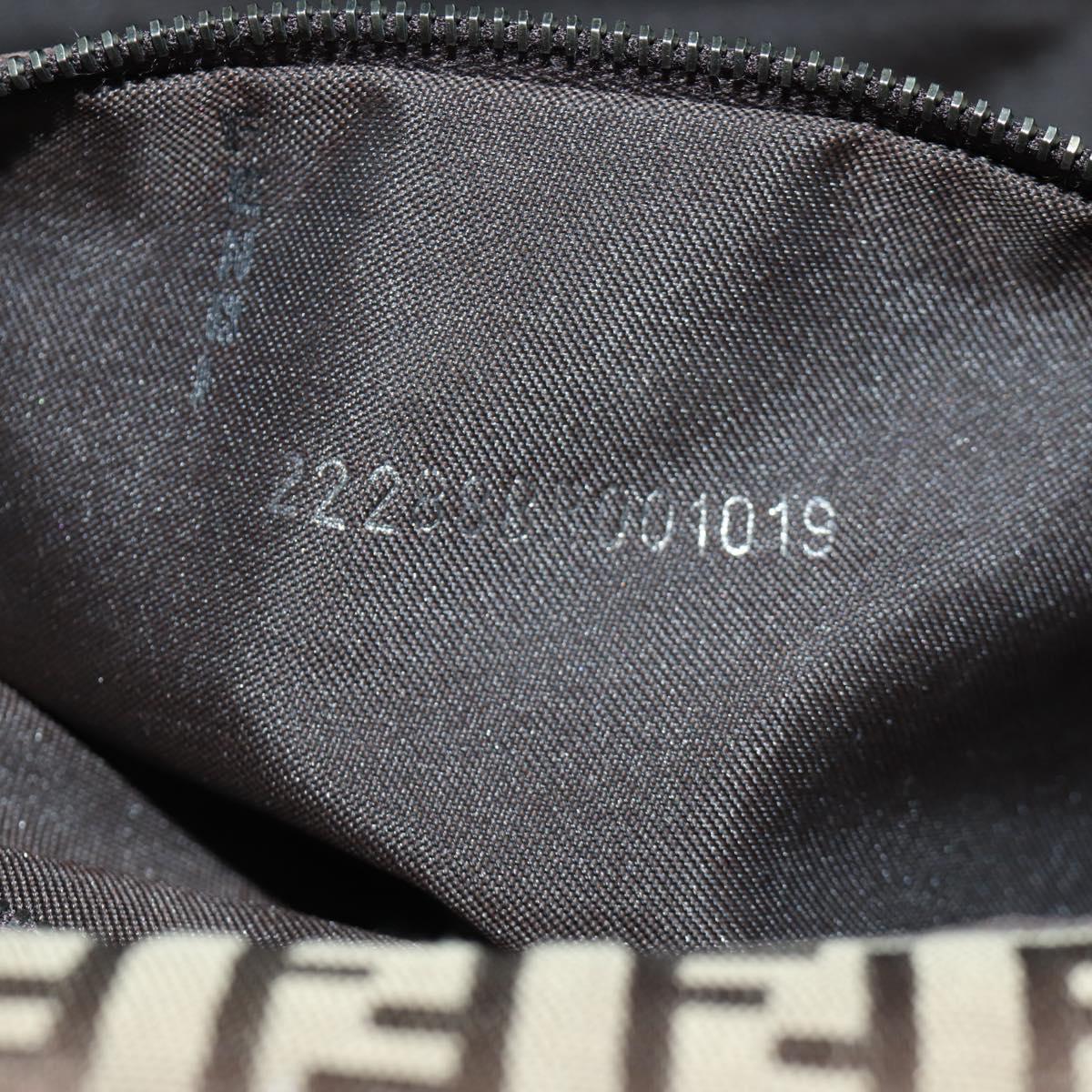 FENDI Zucchino Canvas Mamma bucket Hand Bag Beige Silver Auth am11099V