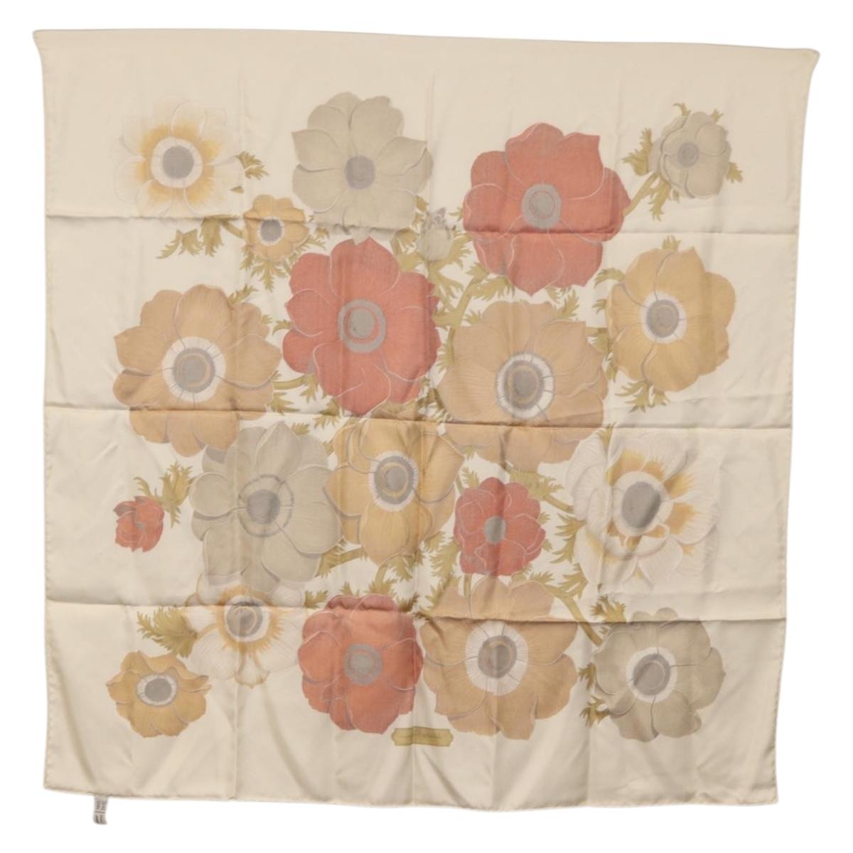Salvatore Ferragamo Scarf Silk White Auth am11100A