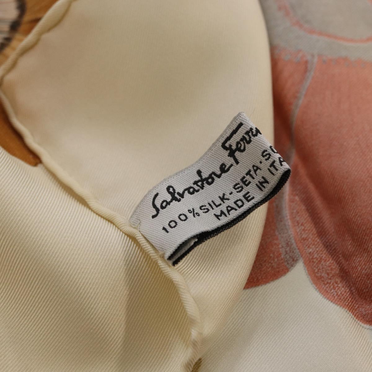 Salvatore Ferragamo Scarf Silk White Auth am11100A