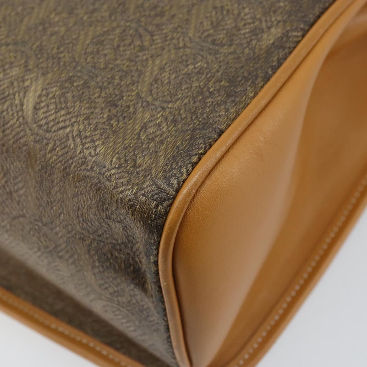 GUCCI Hand Bag Canvas Leather Beige Gold Auth am11117