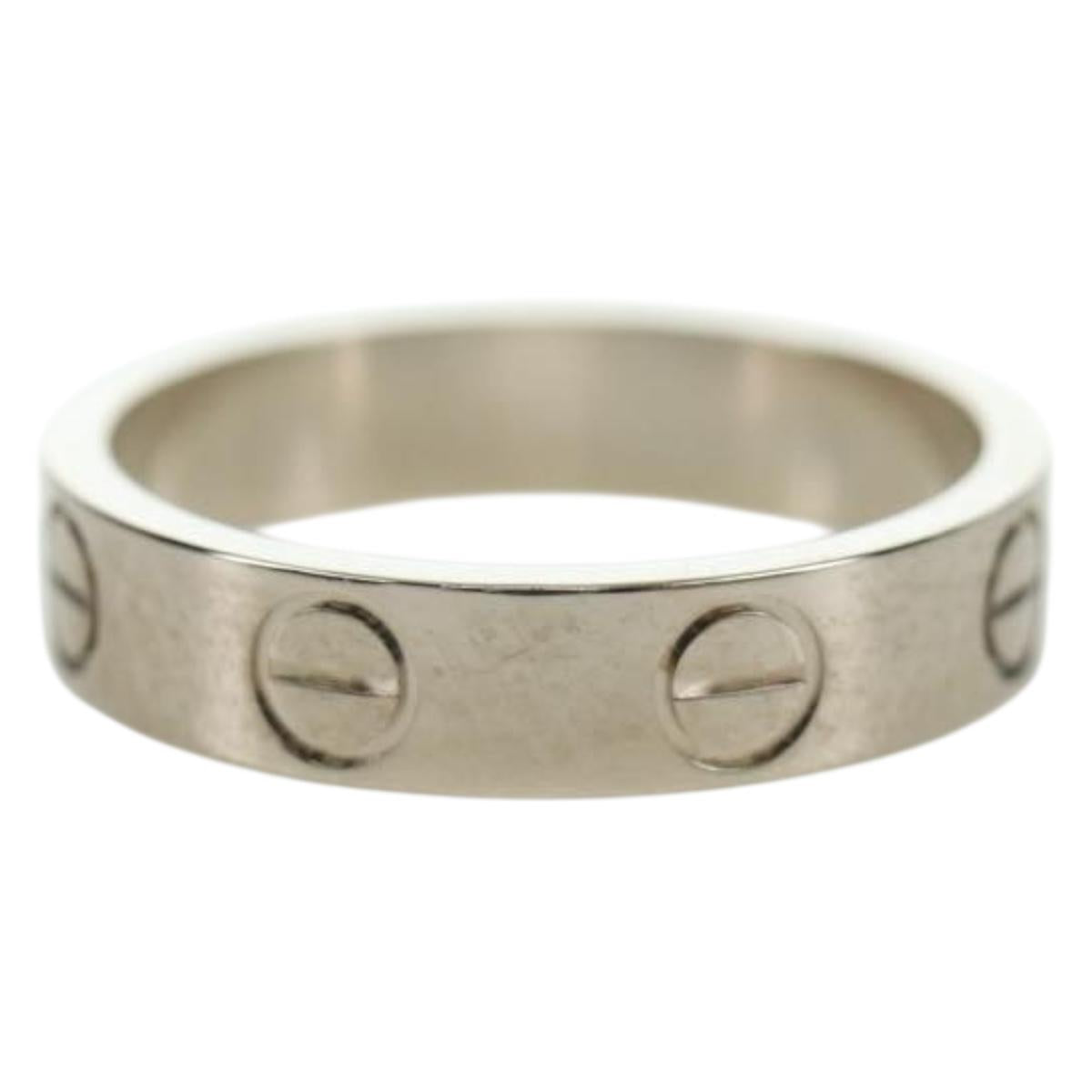 CARTIER Love Ring Ring 750 White Gold Auth am11120SM