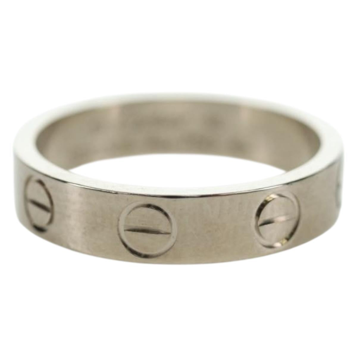 CARTIER Love Ring Ring 750 White Gold Auth am11120SM