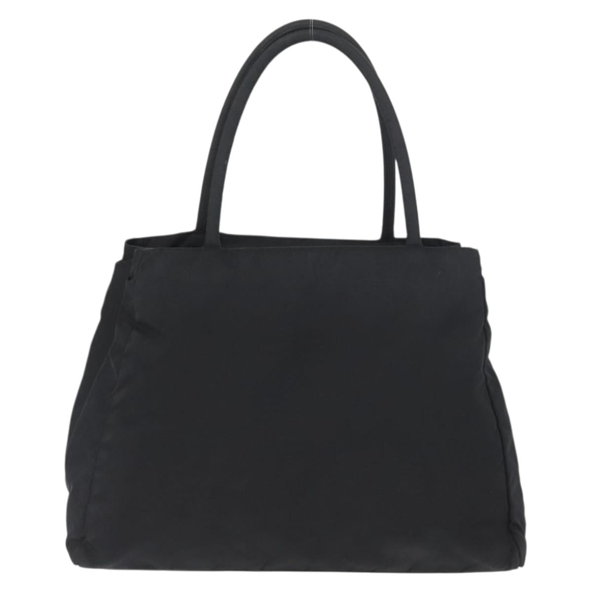 PRADA Tote Bag Nylon Black Silver Auth am11121