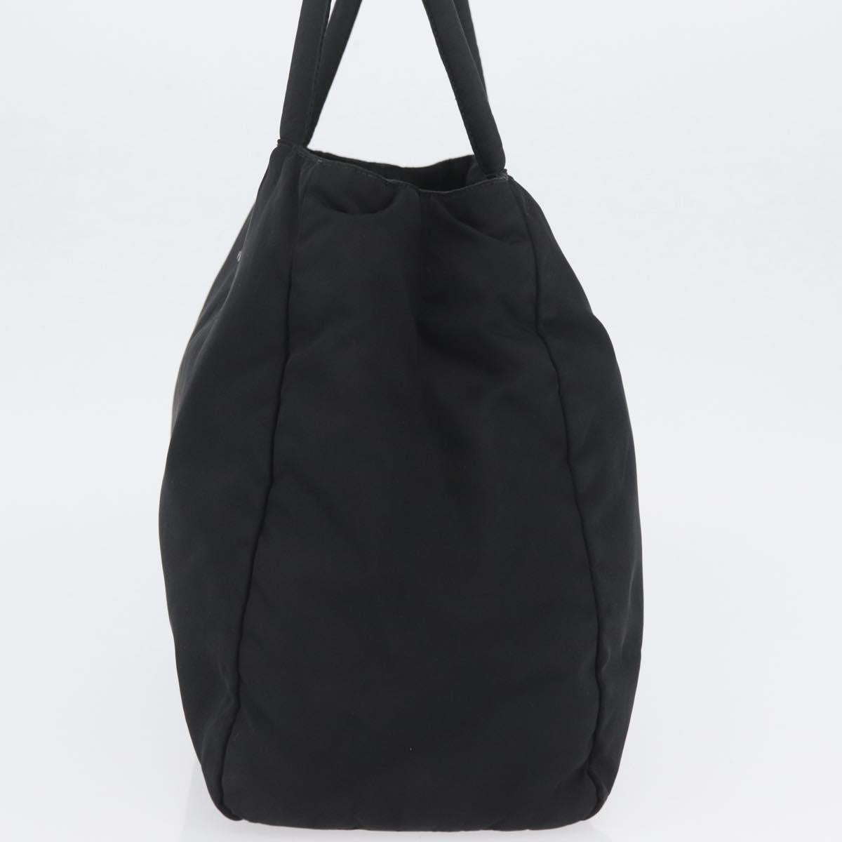 PRADA Tote Bag Nylon Black Silver Auth am11121