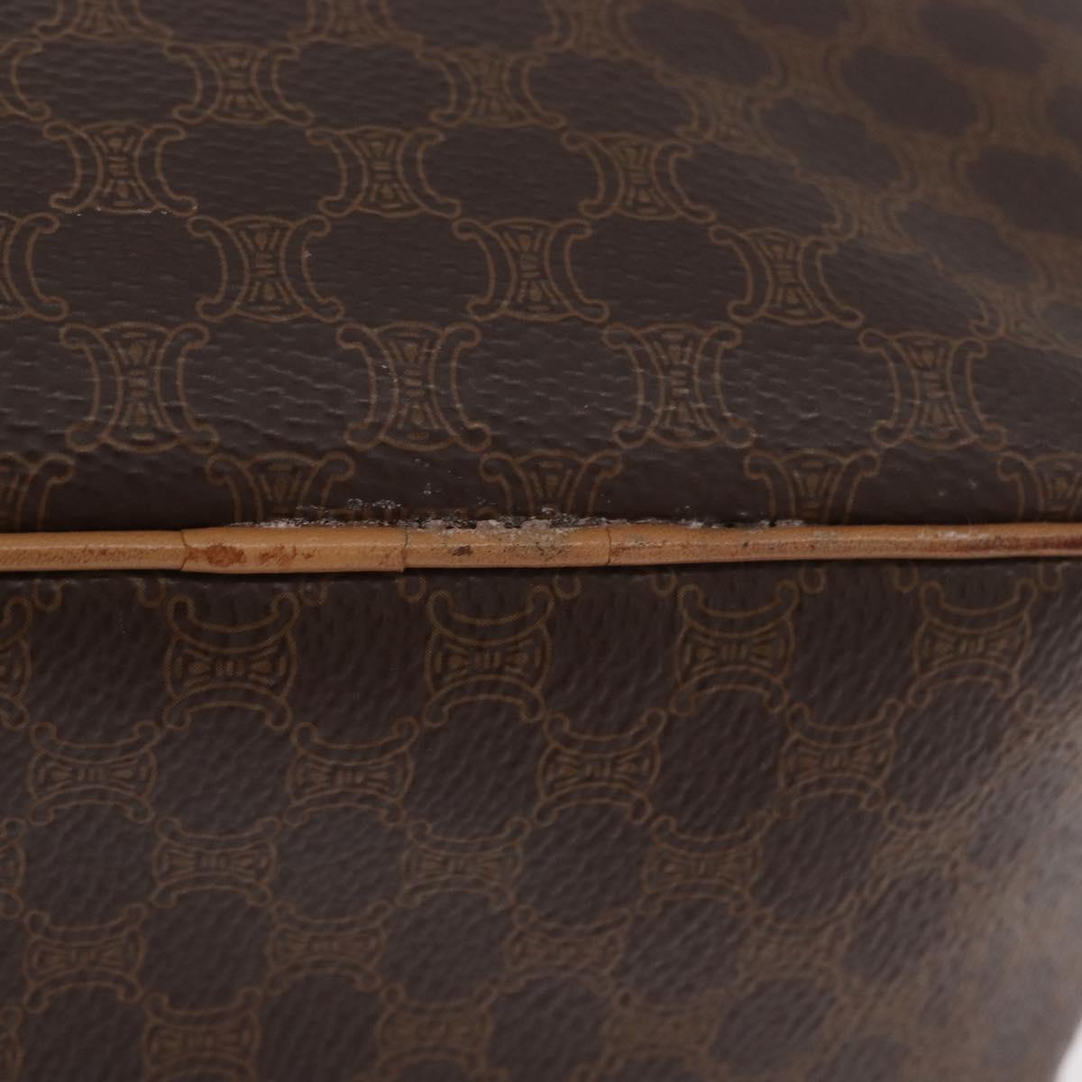 CELINE Macadam Canvas Shoulder Bag PVC Leather Brown Gold Auth am11126A