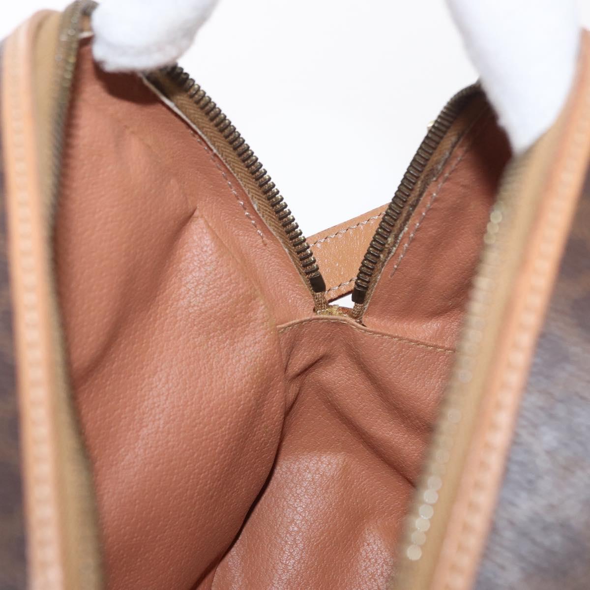 CELINE Macadam Canvas Shoulder Bag PVC Leather Brown Gold Auth am11126A