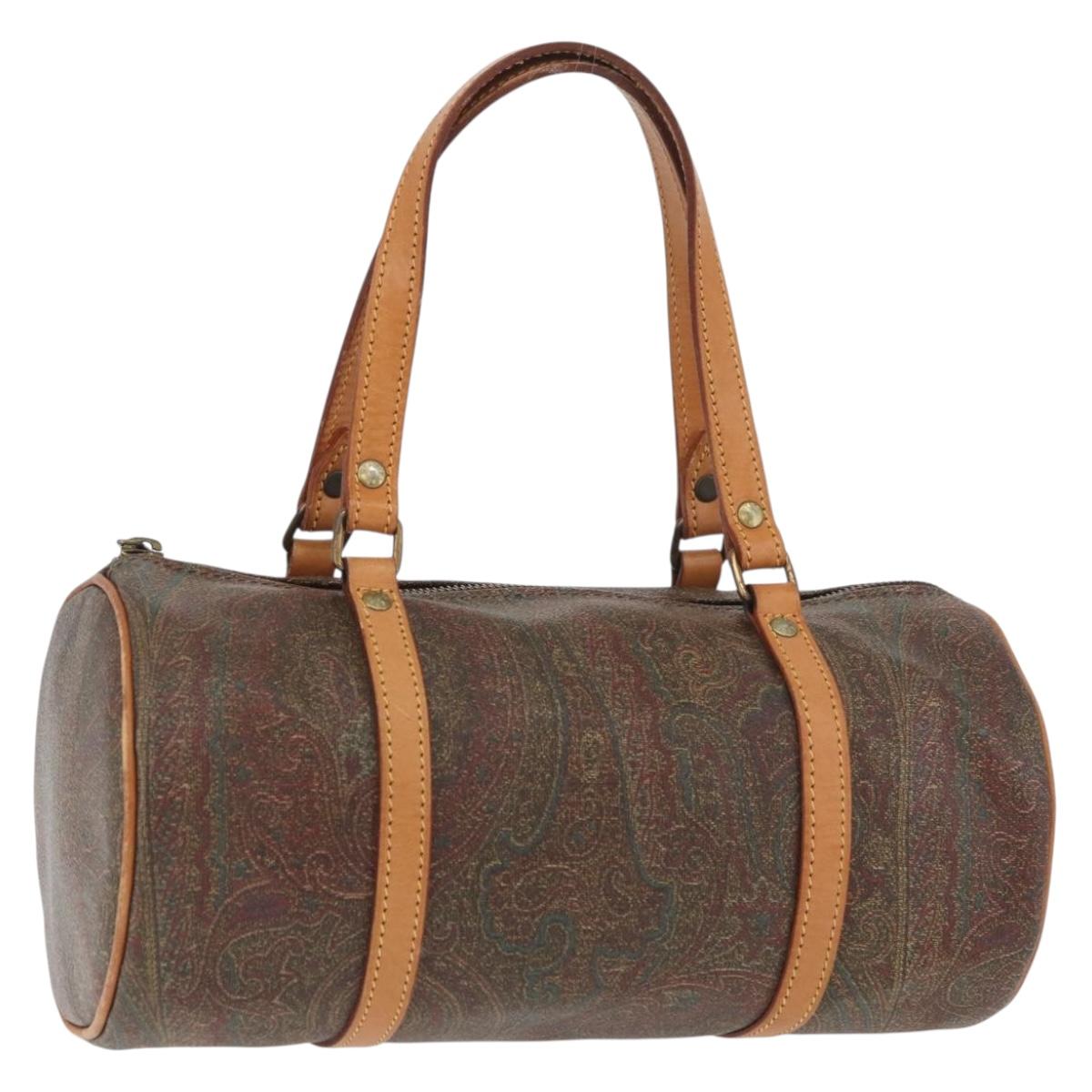 ETRO Paisley Papillon Hand Bag PVC Bordeaux Auth am11132