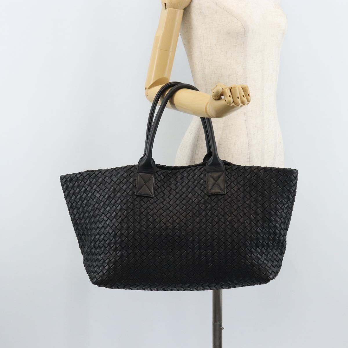 BOTTEGA VENETA INTRECCIATO Cabas MM Bag Leather Black 115664 Auth am11136SAV