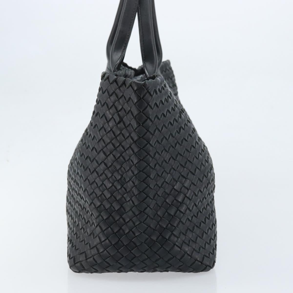 BOTTEGA VENETA INTRECCIATO Cabas MM Bag Leather Black 115664 Auth am11136SAV