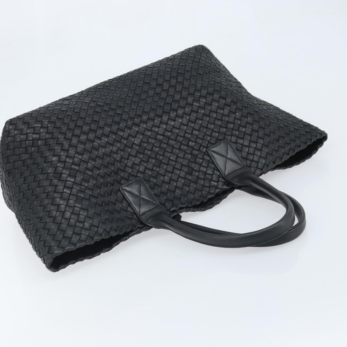BOTTEGA VENETA INTRECCIATO Cabas MM Bag Leather Black 115664 Auth am11136SAV
