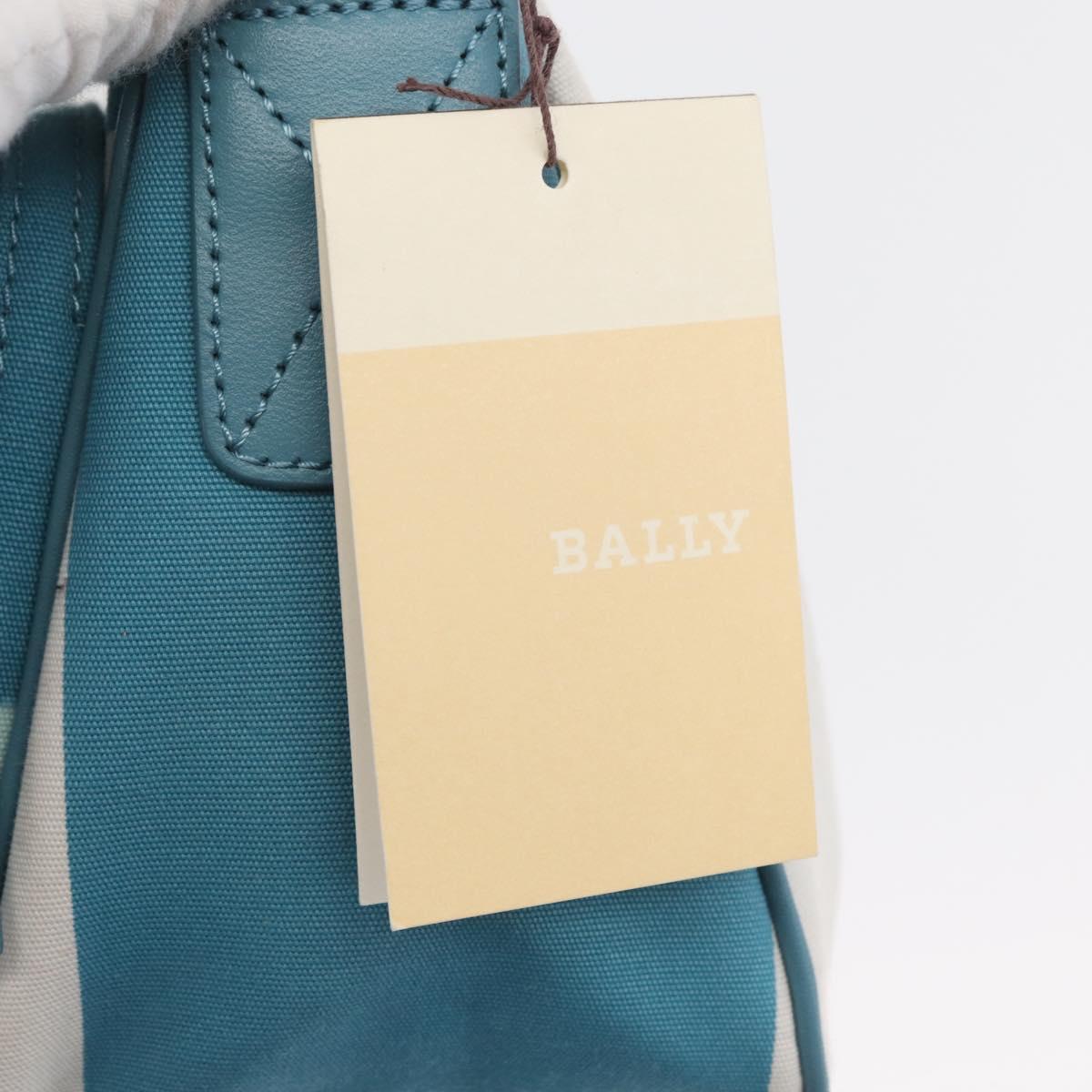 BALLY Shoulder Bag Canvas Baby Blue Silver Auth am11137A