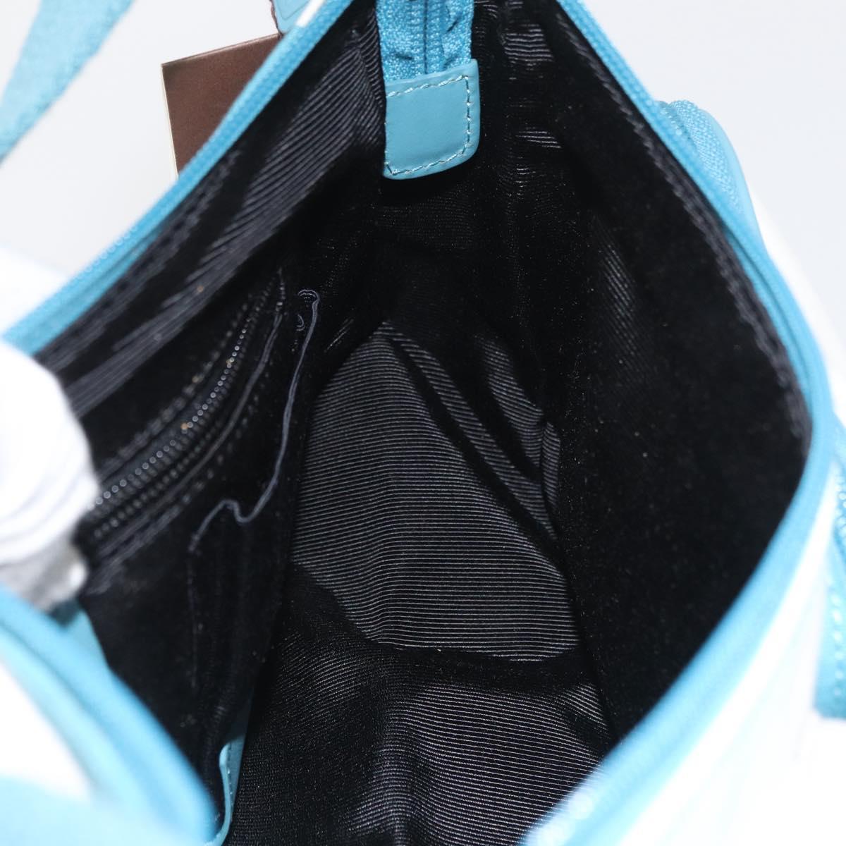 BALLY Shoulder Bag Canvas Baby Blue Silver Auth am11137A