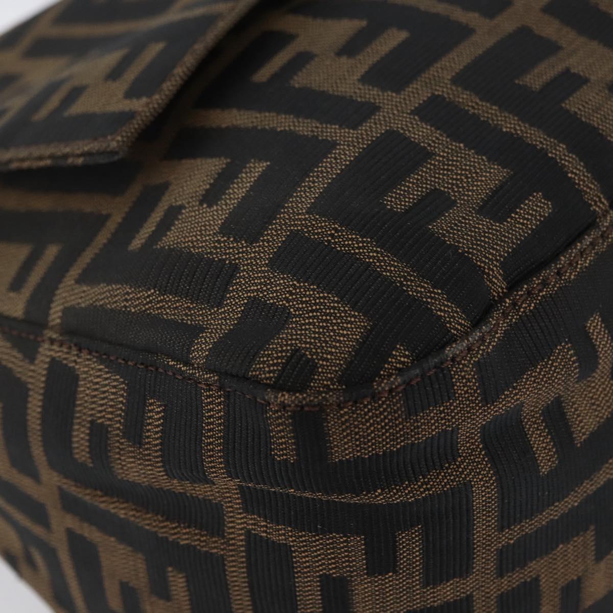 FENDI Zucca Canvas Mamma Baguette Shoulder Bag Brown Black Auth am11141A