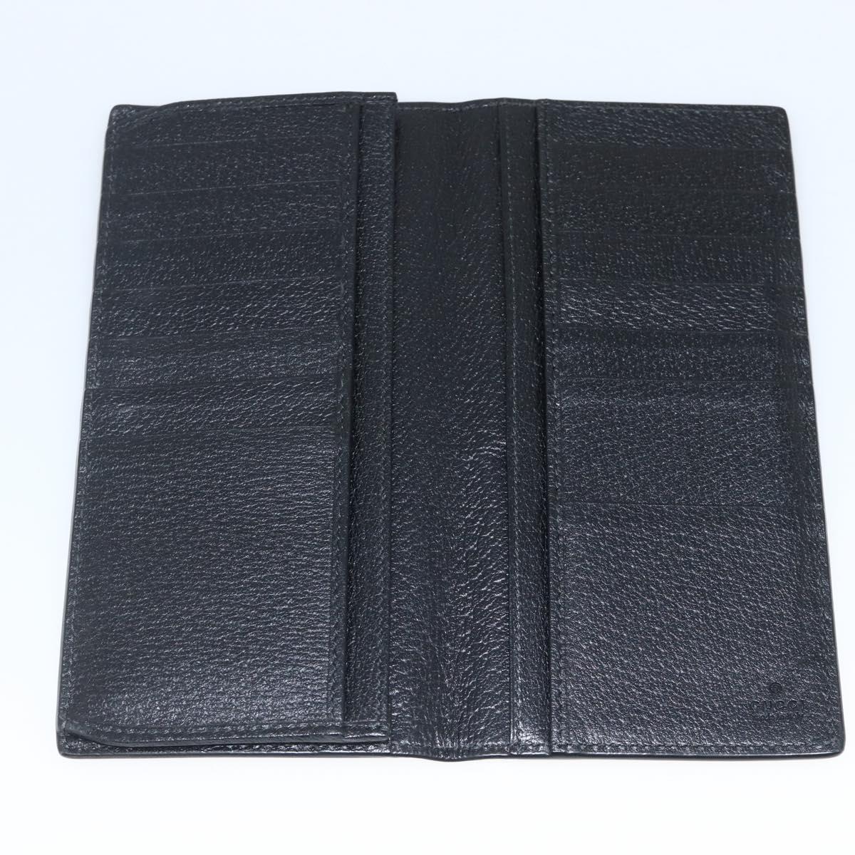 GUCCI GG Marmont Long Wallet Leather Black Gold 459133 Auth am11147A