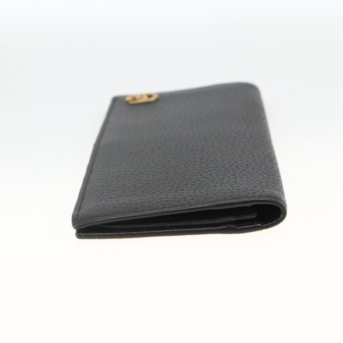 GUCCI GG Marmont Long Wallet Leather Black Gold 459133 Auth am11147A