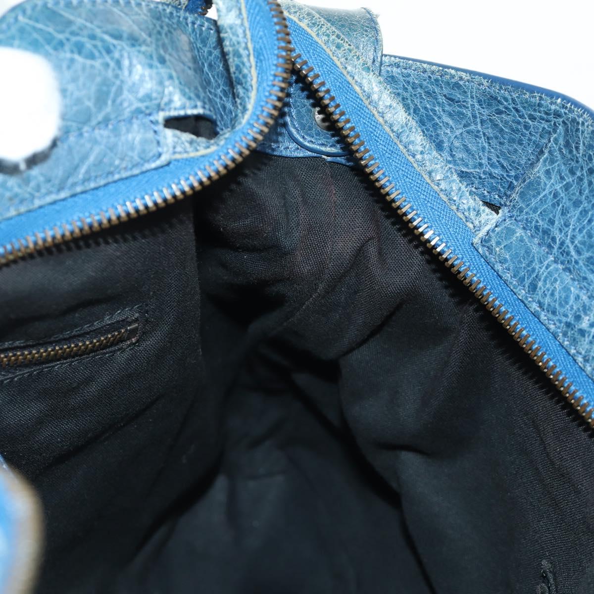 BALENCIAGA The Town Hand Bag Leather 2way Blue 240579 Auth am11151V
