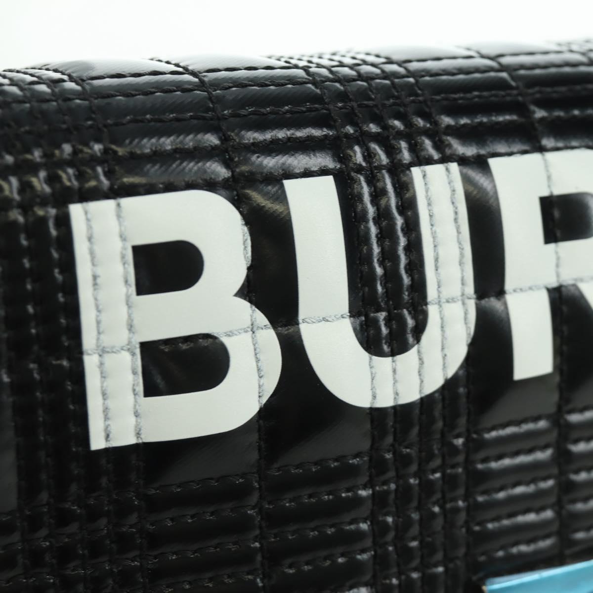 BURBERRY Roller Chain Shoulder Bag Leather Black Silver Auth am11155V