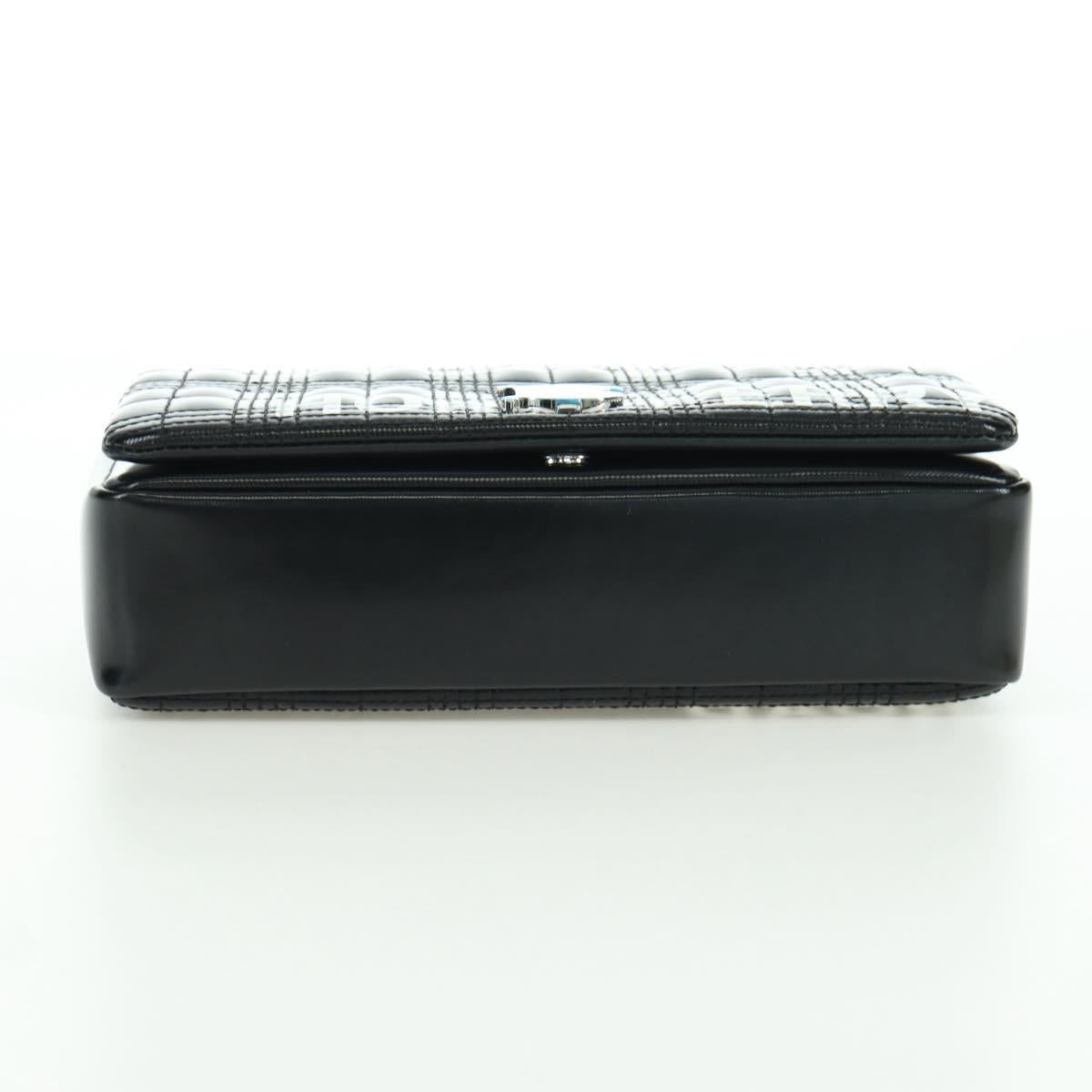 BURBERRY Roller Chain Shoulder Bag Leather Black Silver Auth am11155V