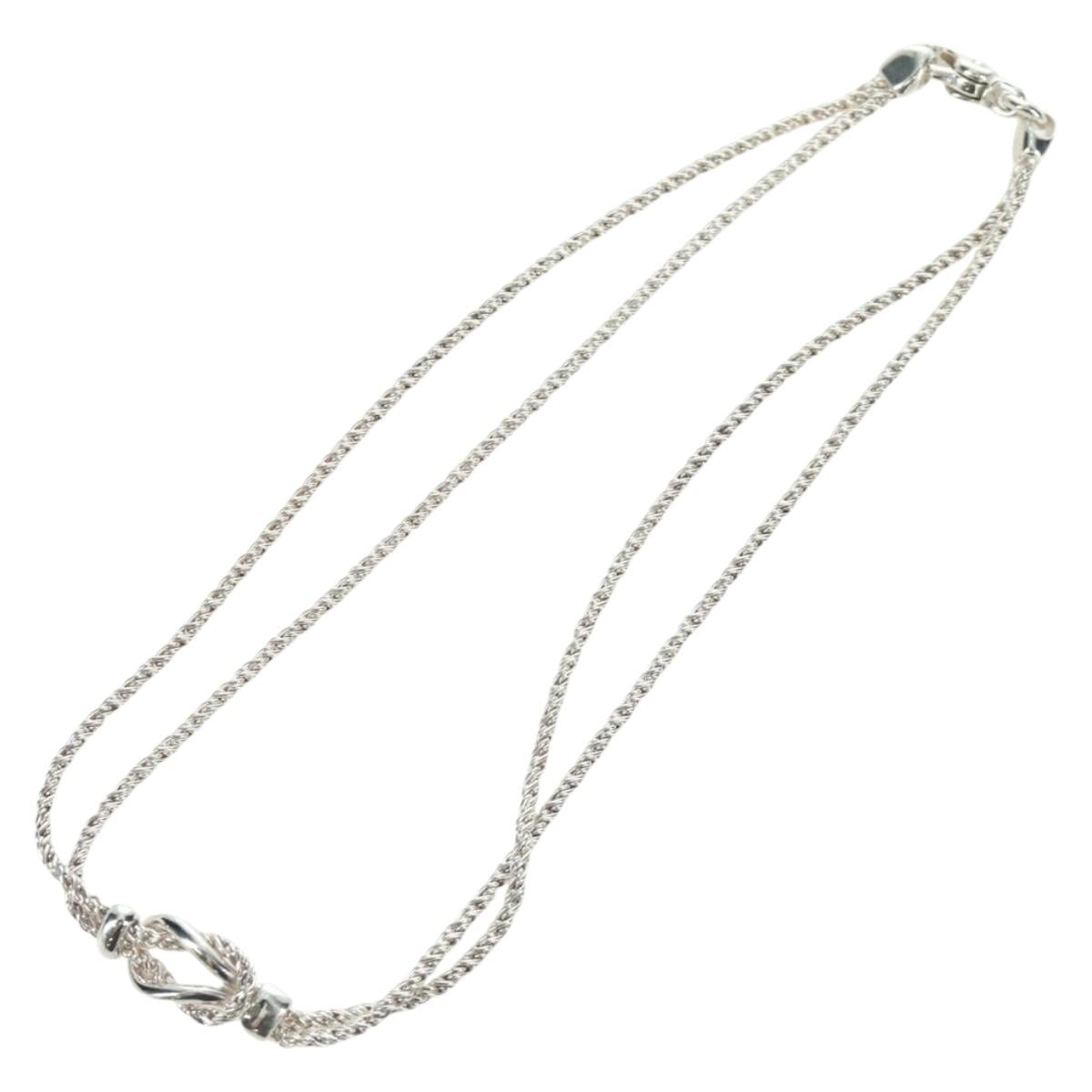 TIFFANY&Co. Double Rope Center Knot Necklace Ag925 Silver Auth am11156SAM