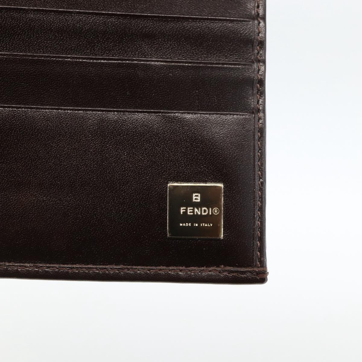 FENDI Zucca Canvas Long Wallet Black Brown Auth am11162A