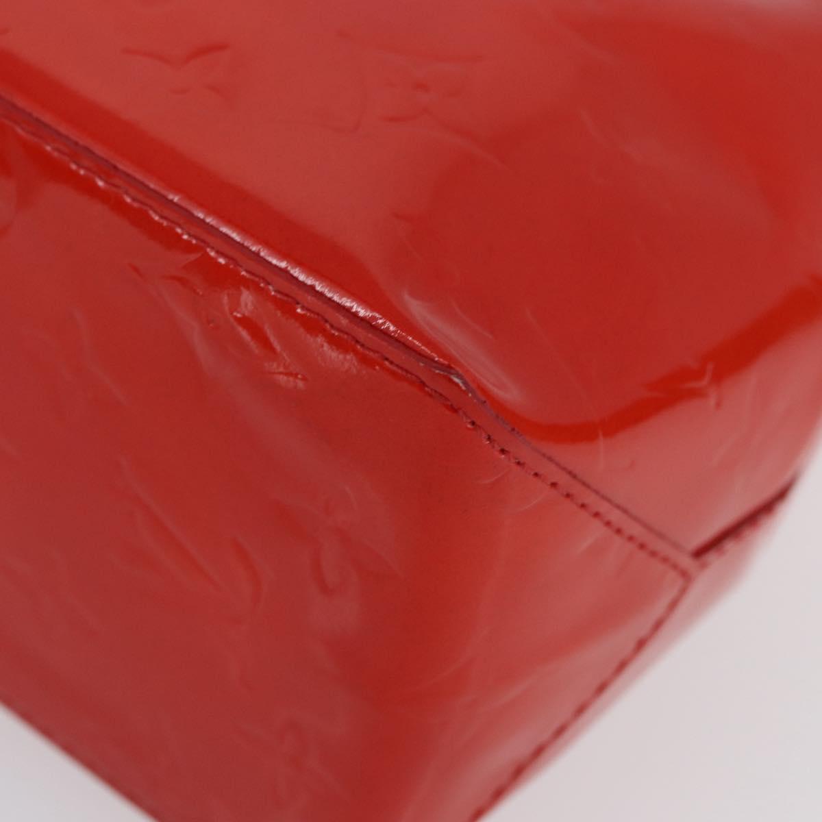 LOUIS VUITTON Monogram Vernis Reade PM Hand Bag Red Rouge M91088 Auth am11167A