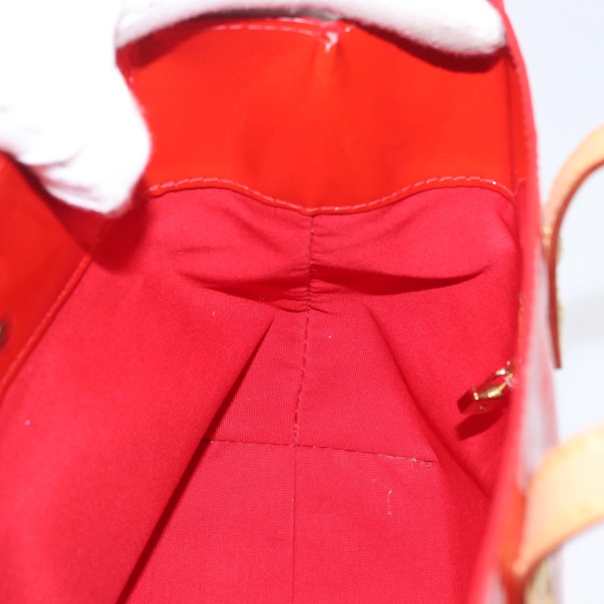 LOUIS VUITTON Monogram Vernis Reade PM Hand Bag Red Rouge M91088 Auth am11167A