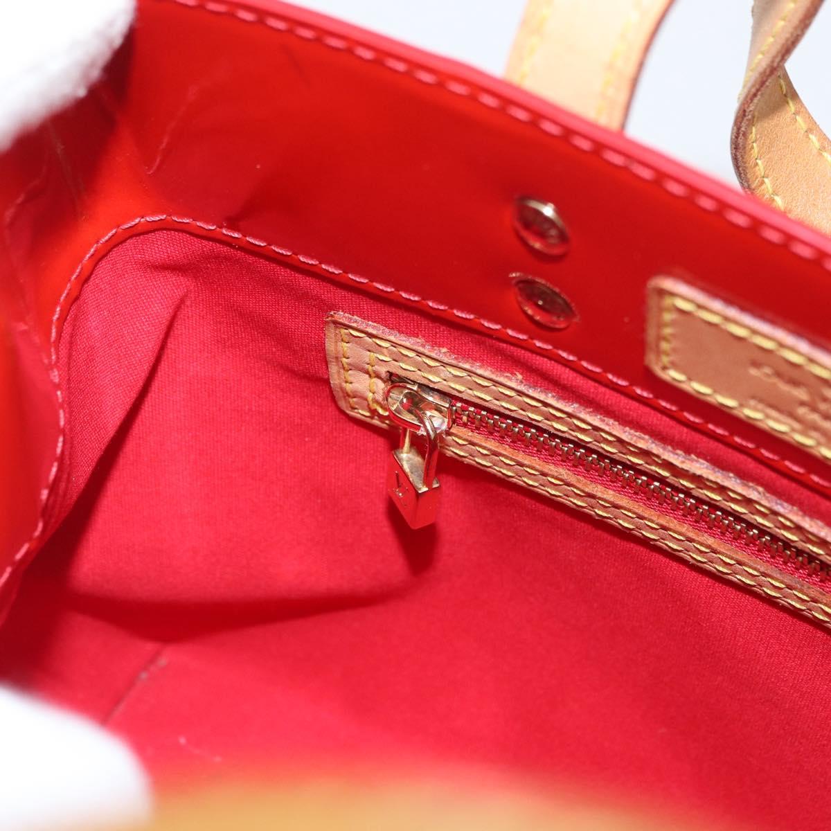 LOUIS VUITTON Monogram Vernis Reade PM Hand Bag Red Rouge M91088 Auth am11167A