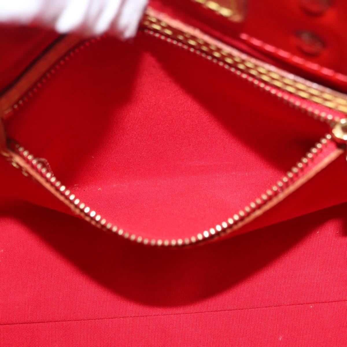 LOUIS VUITTON Monogram Vernis Reade PM Hand Bag Red Rouge M91088 Auth am11167A