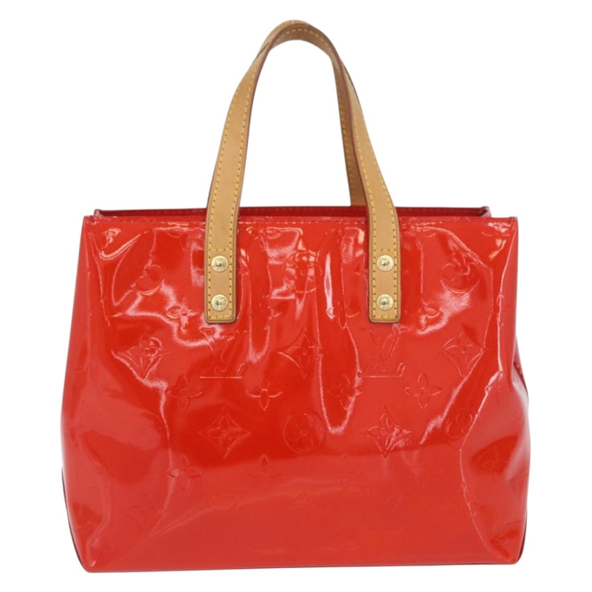 LOUIS VUITTON Monogram Vernis Reade PM Hand Bag Red Rouge M91088 Auth am11167A