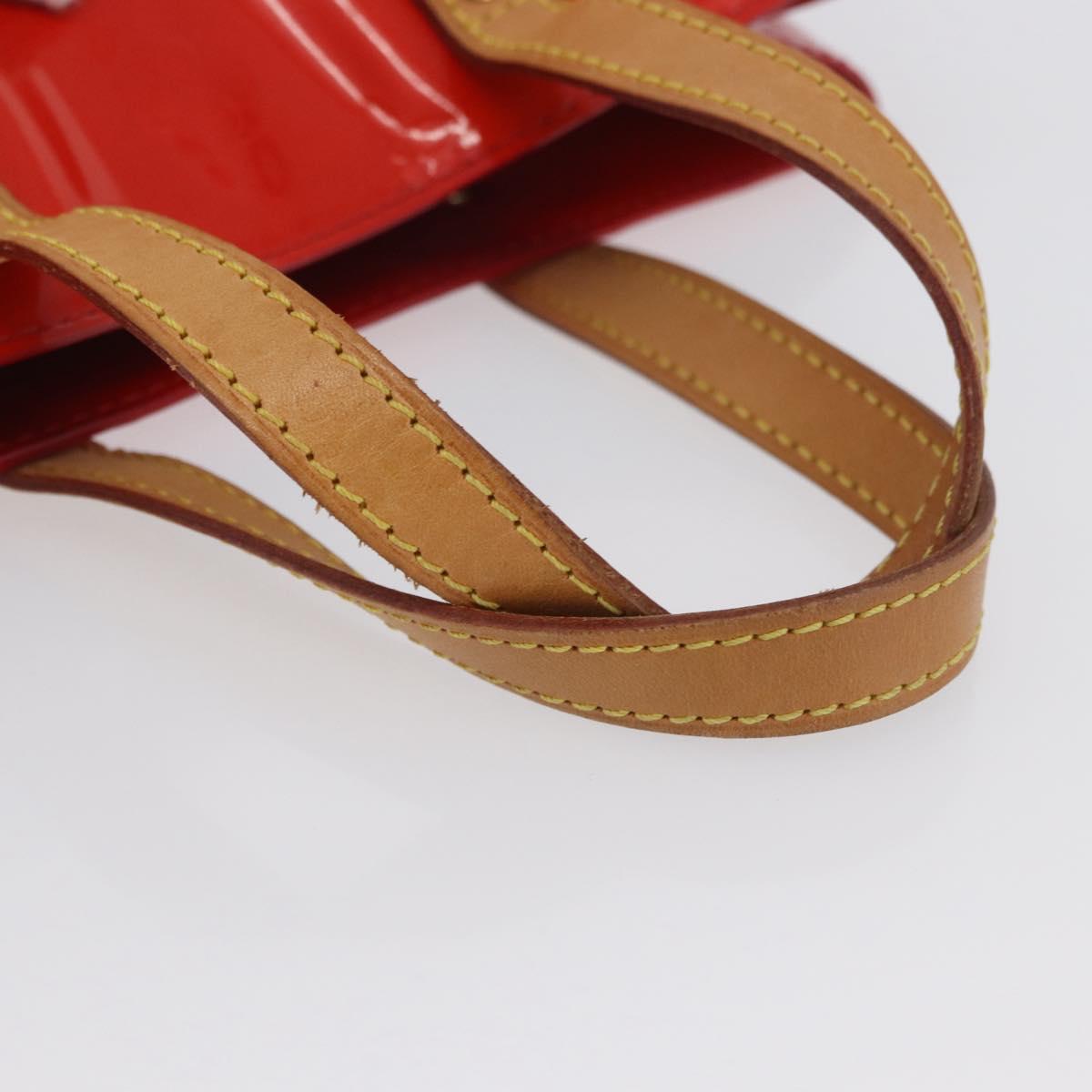 LOUIS VUITTON Monogram Vernis Reade PM Hand Bag Red Rouge M91088 Auth am11167A
