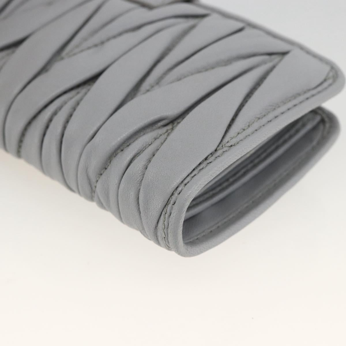 Miu Miu Matelasse Lady Rock Long Wallet Leather Gray Auth am11170A