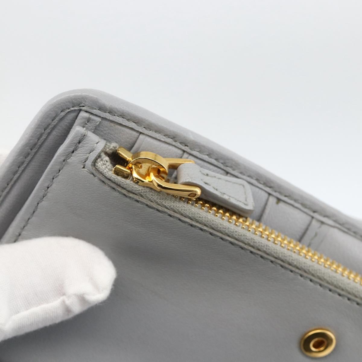 Miu Miu Matelasse Lady Rock Long Wallet Leather Gray Auth am11170A