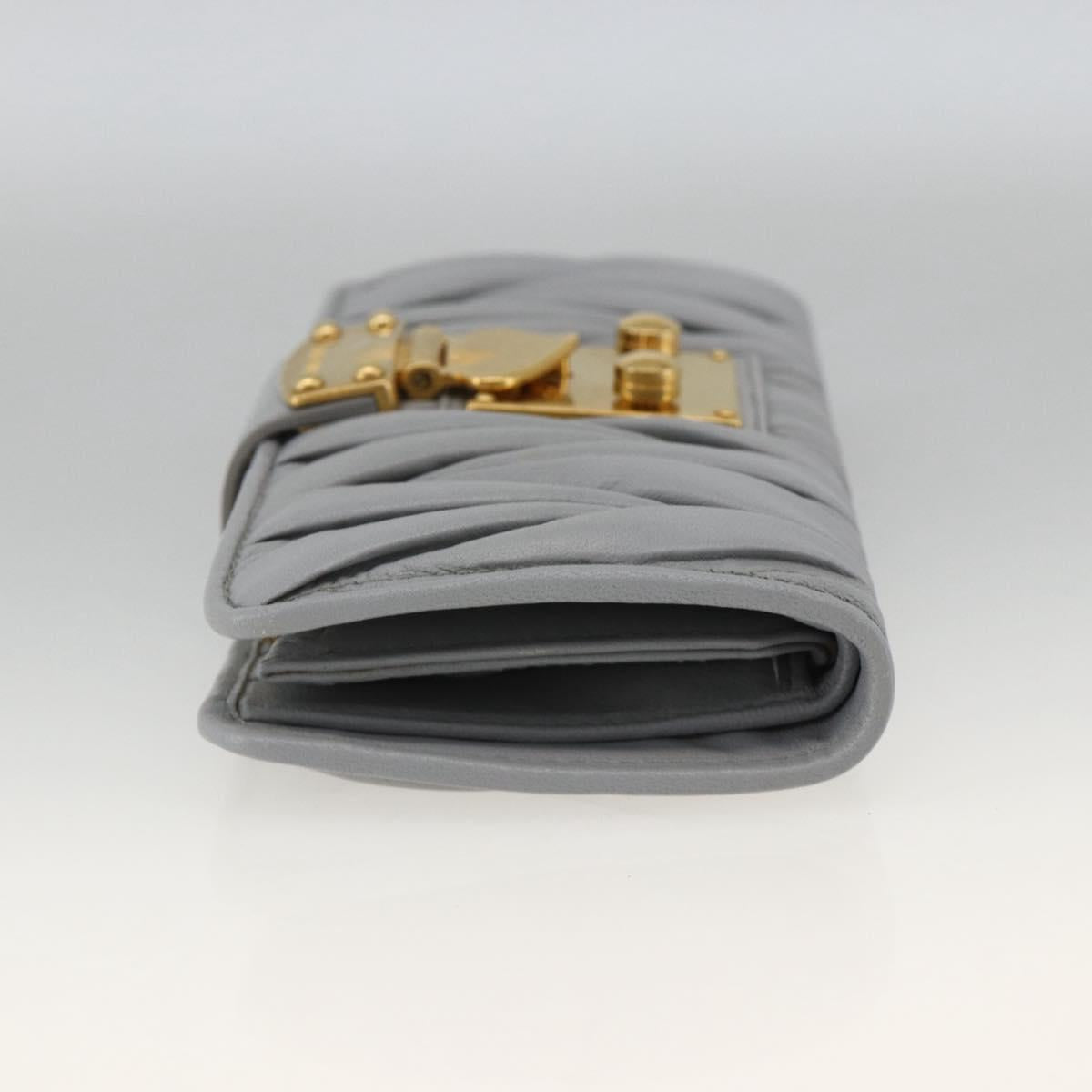 Miu Miu Matelasse Lady Rock Long Wallet Leather Gray Auth am11170A