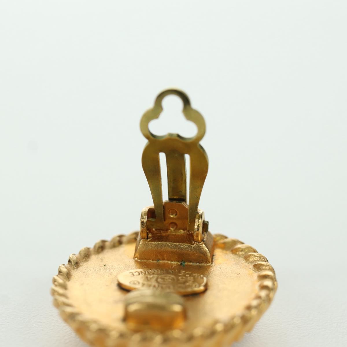 CHANEL COCO Mark Earring metal Gold CC Auth am11179M