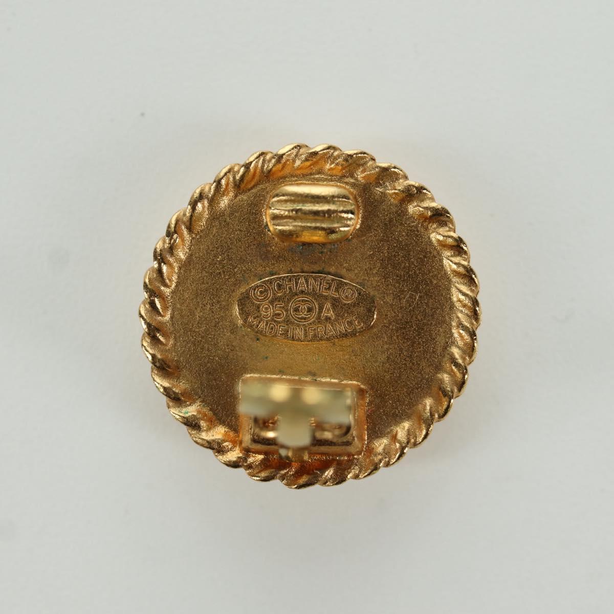 CHANEL COCO Mark Earring metal Gold CC Auth am11179M