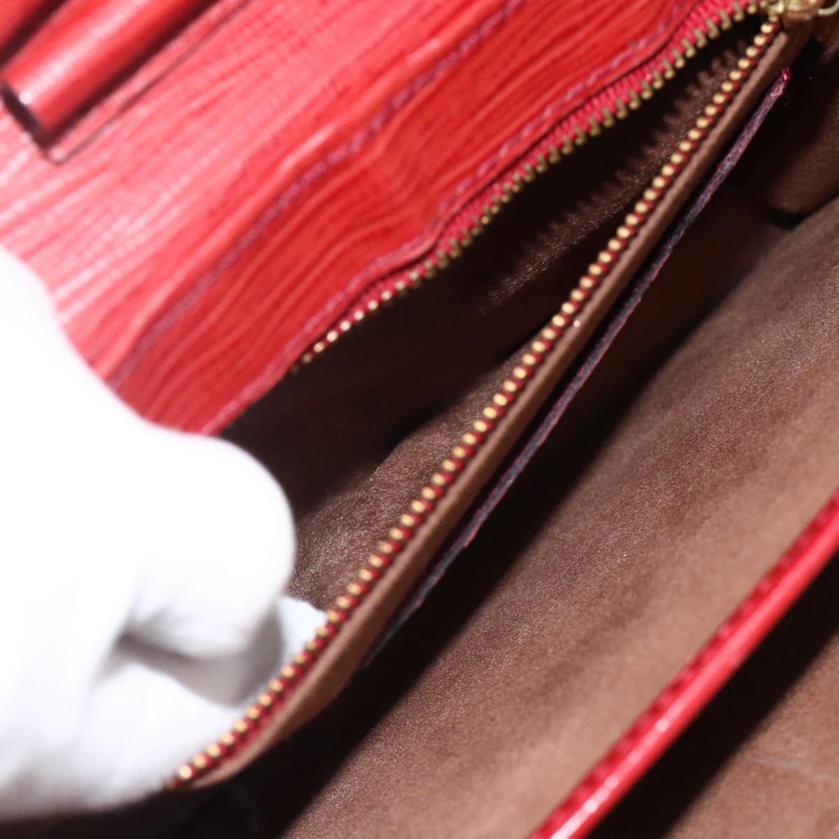 VERSACE Sunburst Clutch Bag Leather Red Gold Auth am11180A