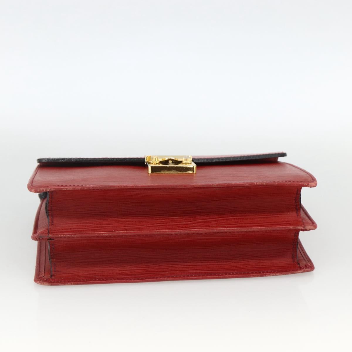 VERSACE Sunburst Clutch Bag Leather Red Gold Auth am11180A