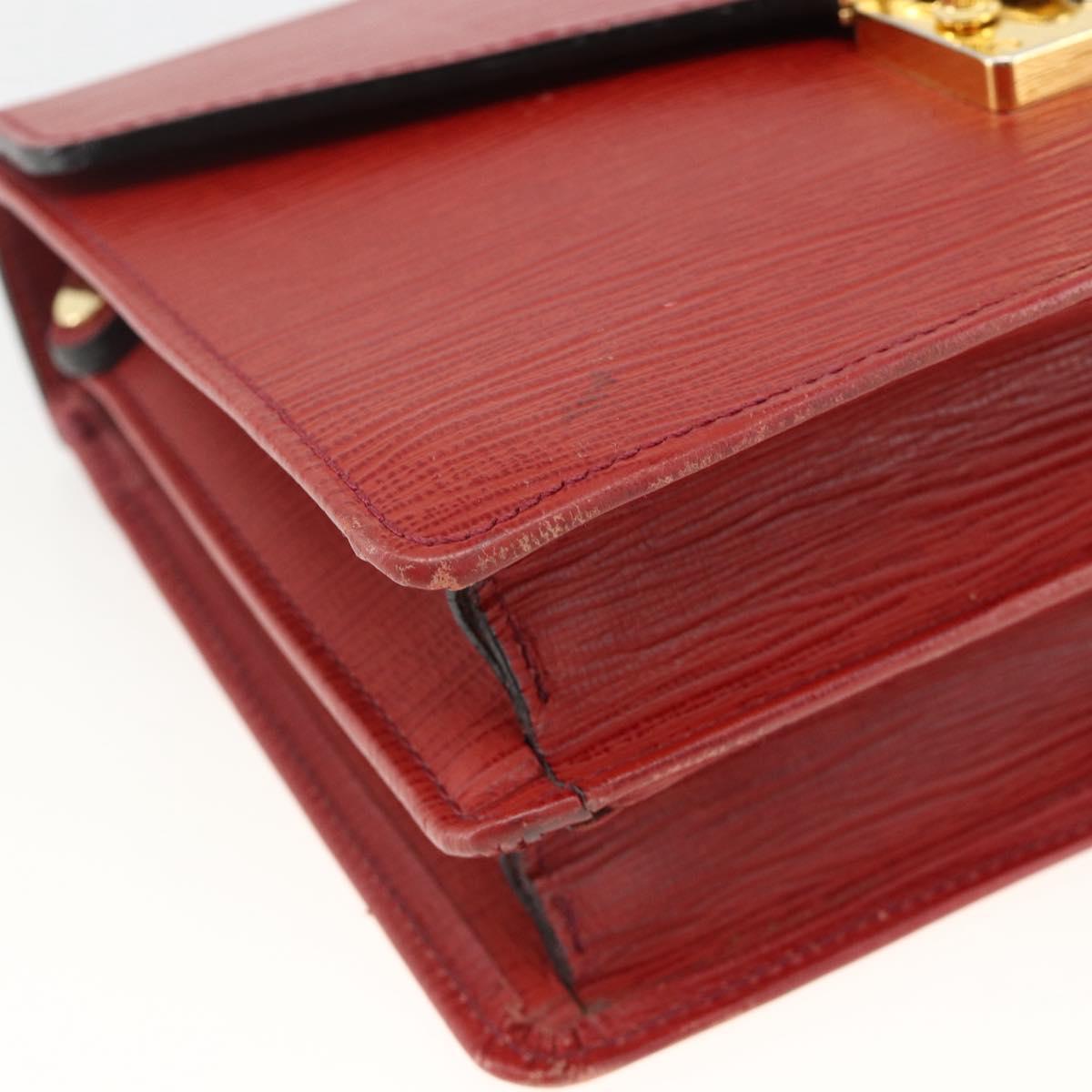 VERSACE Sunburst Clutch Bag Leather Red Gold Auth am11180A
