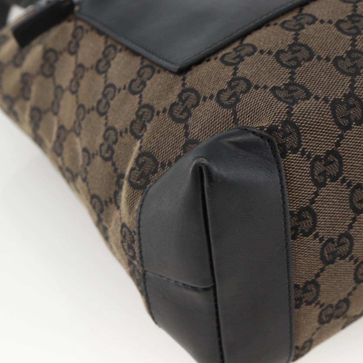 GUCCI GG Canvas Tote Bag Black Silver 019 0402 1705 Auth am11183A