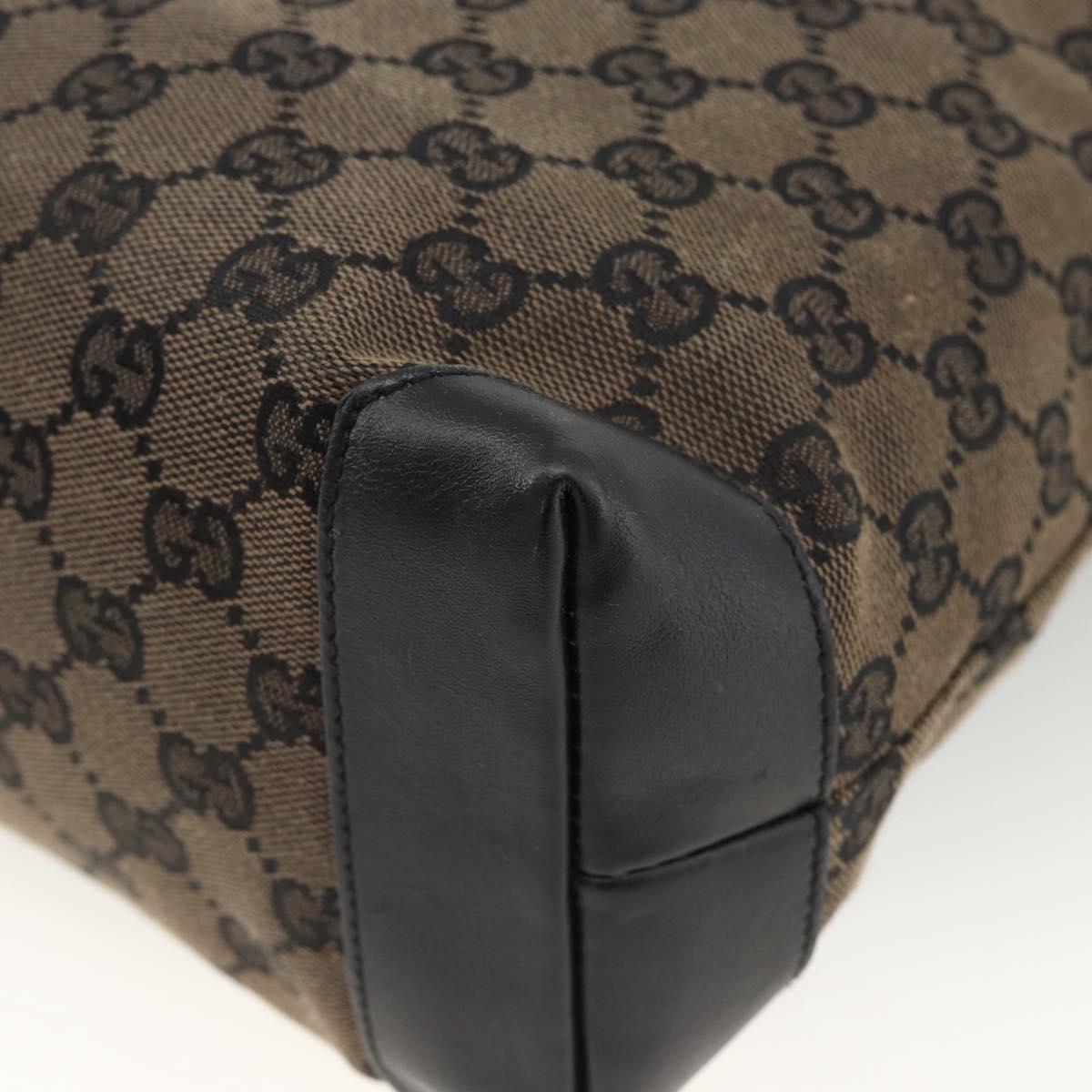 GUCCI GG Canvas Tote Bag Black Silver 019 0402 1705 Auth am11183A