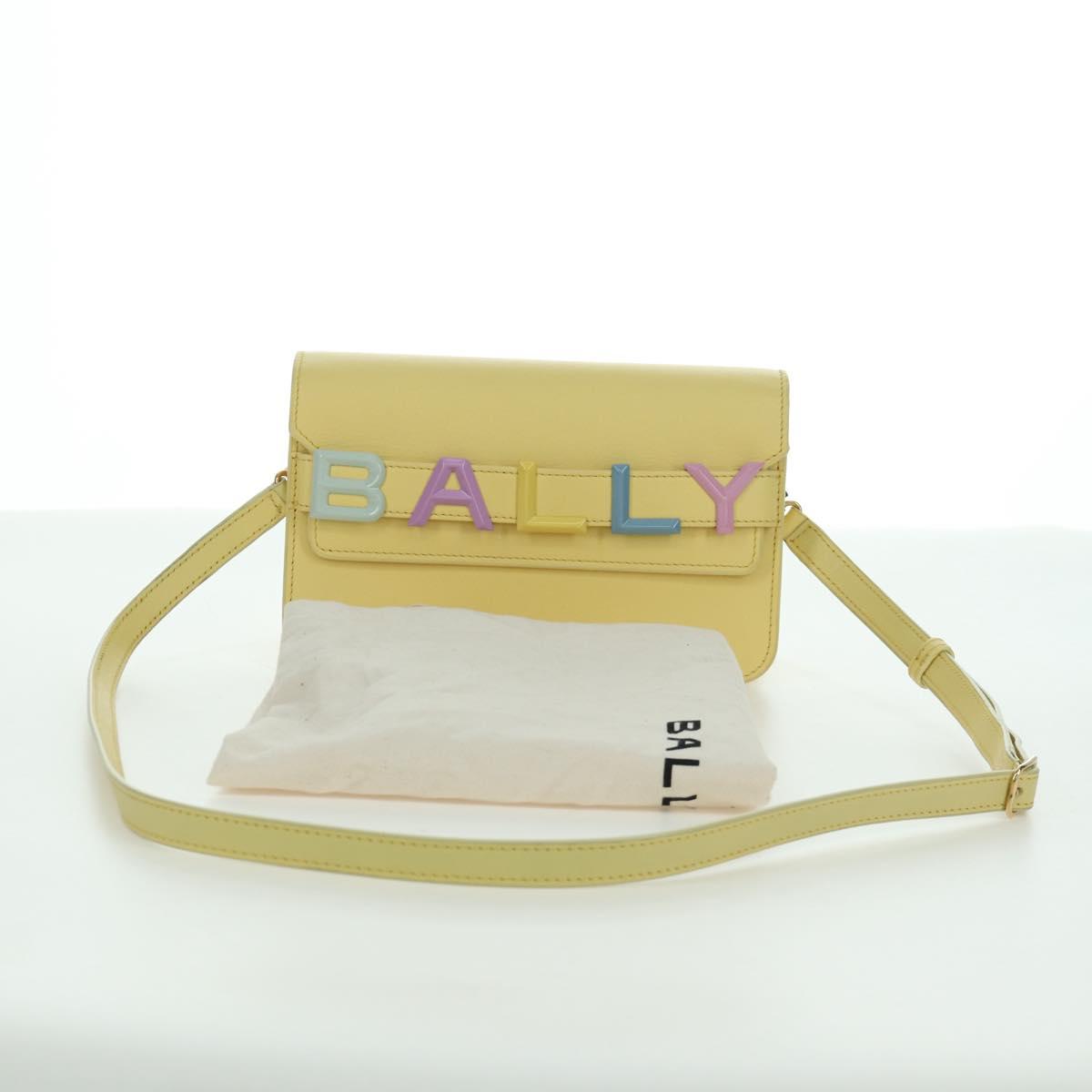 BALLY BALLY Logo Limited To 30 Items Bag Leather Gold Yellow Auth am11184SM