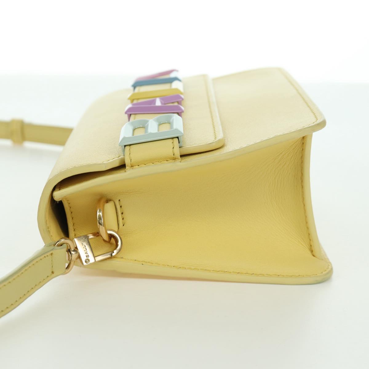 BALLY BALLY Logo Limited To 30 Items Bag Leather Gold Yellow Auth am11184SM