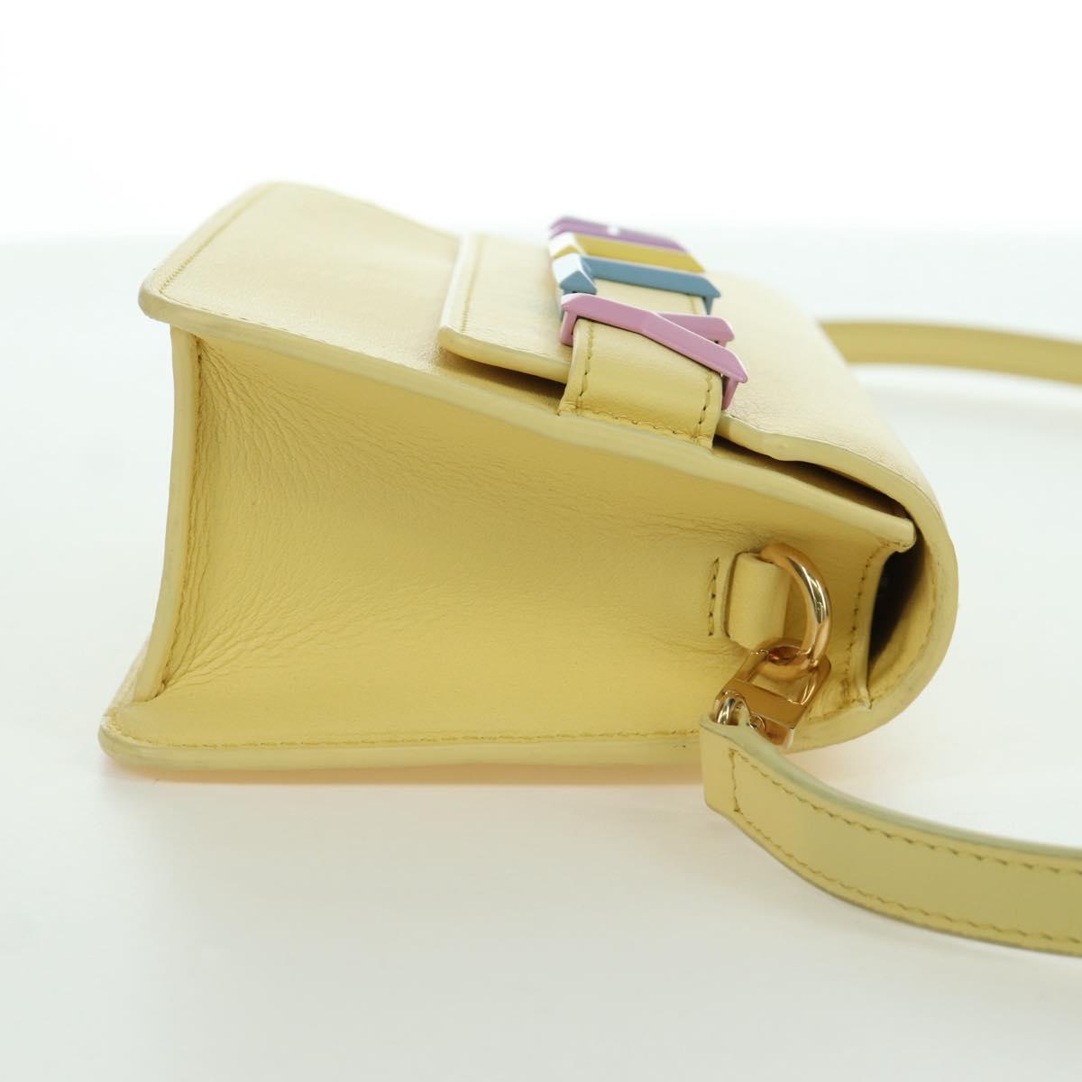 BALLY BALLY Logo Limited To 30 Items Bag Leather Gold Yellow Auth am11184SM