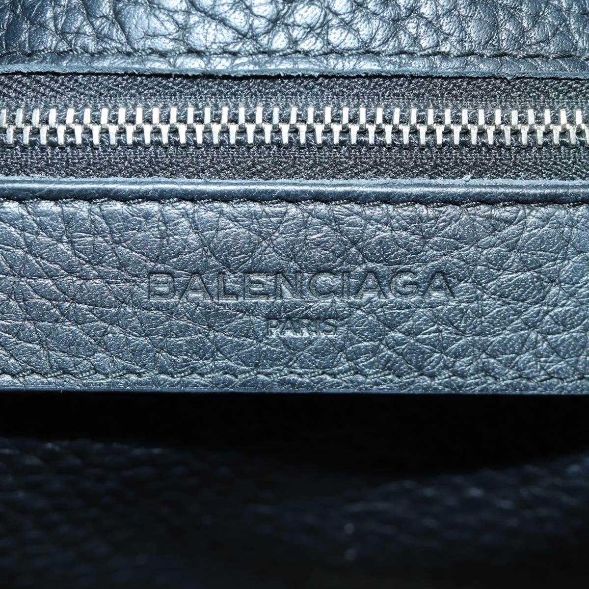 BALENCIAGA Blackout City Hand Bag Leather 2way Black Silver 443514 am11187SAM