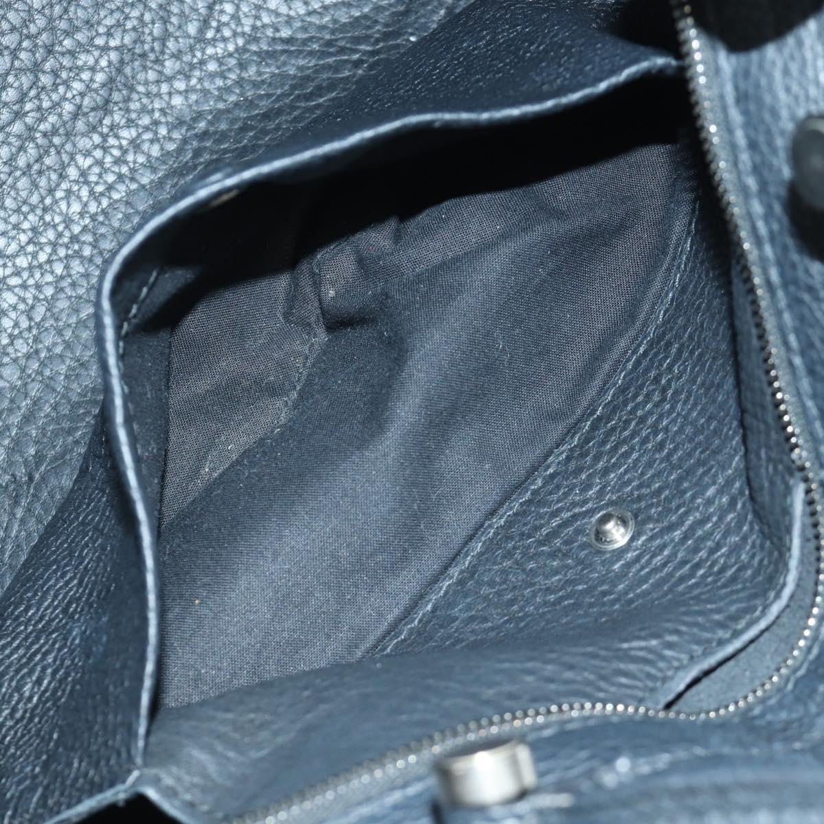 BALENCIAGA Blackout City Hand Bag Leather 2way Black Silver 443514 am11187SAM