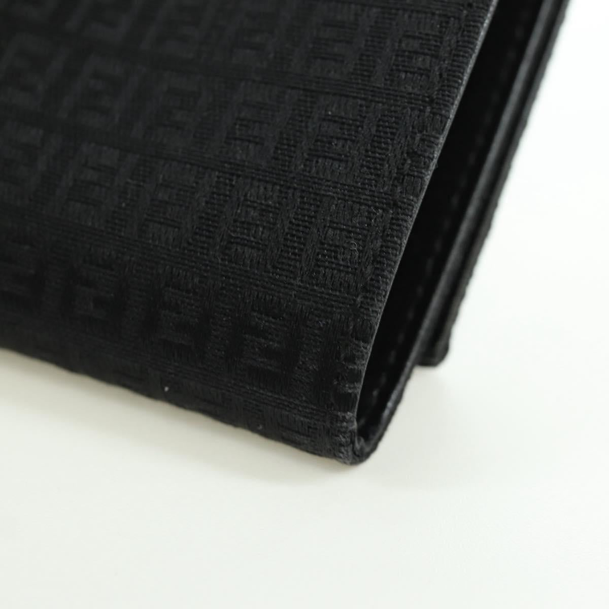 FENDI Zucchino Canvas Trifold Wallet Black Auth am11191V