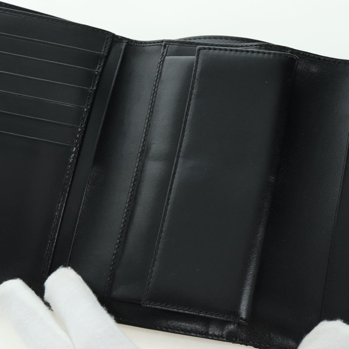 FENDI Zucchino Canvas Trifold Wallet Black Auth am11191V